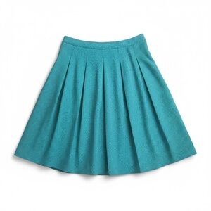 Talbots Turquoise/Teal Polka Dot, Pleated A-Line, Fit & Flare, Lined, size 4P